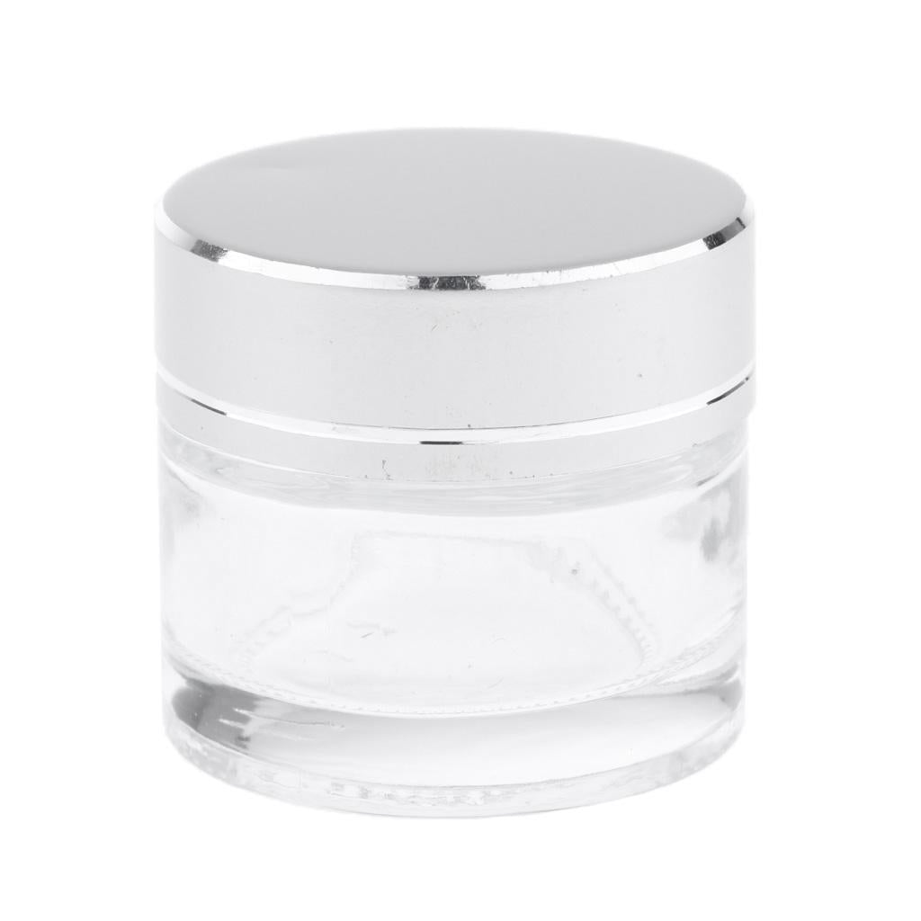5 Pieces Empty Refillable Cosmetic Containers Round Glass Jars for Cream 5g