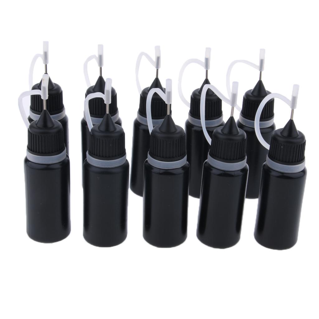 20 Piece 10ml Empty Plastic Needle Tip Bottles Dropper Applicator for Liquid