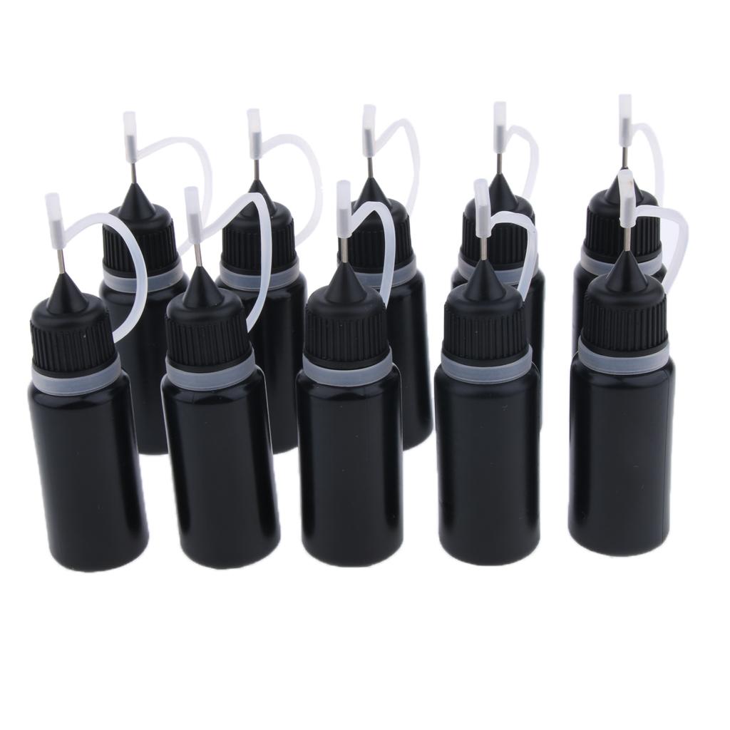 20 Piece 10ml Empty Plastic Needle Tip Bottles Dropper Applicator for Liquid