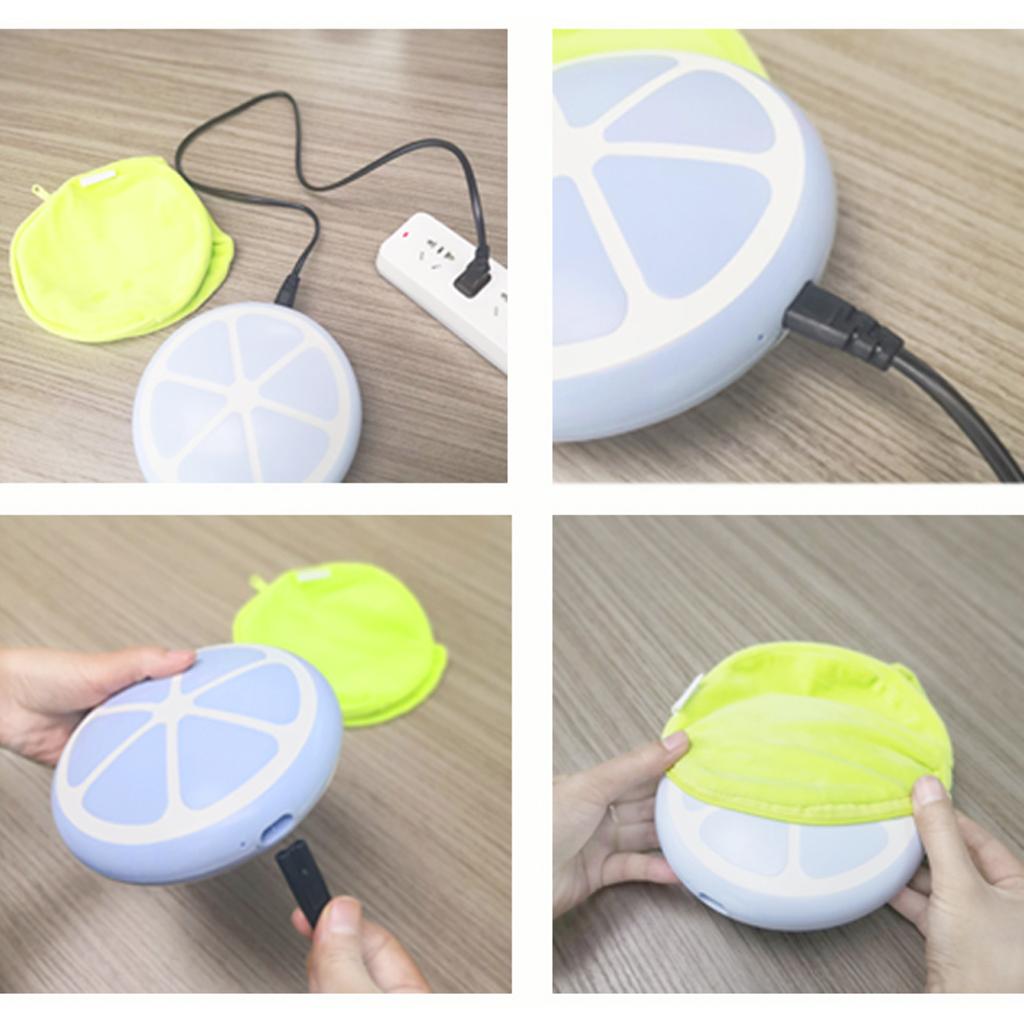 Safety Portable Rechargeable Mini Hand Warmers with Cover US Plug Blue