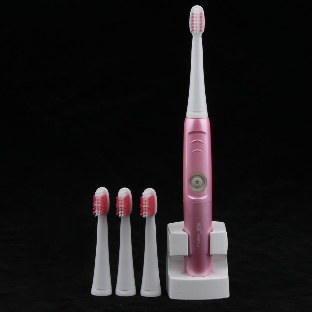 Rechargeable Electric Toothbrush Tooth Brush Set Adults US Plug Elegant Pink