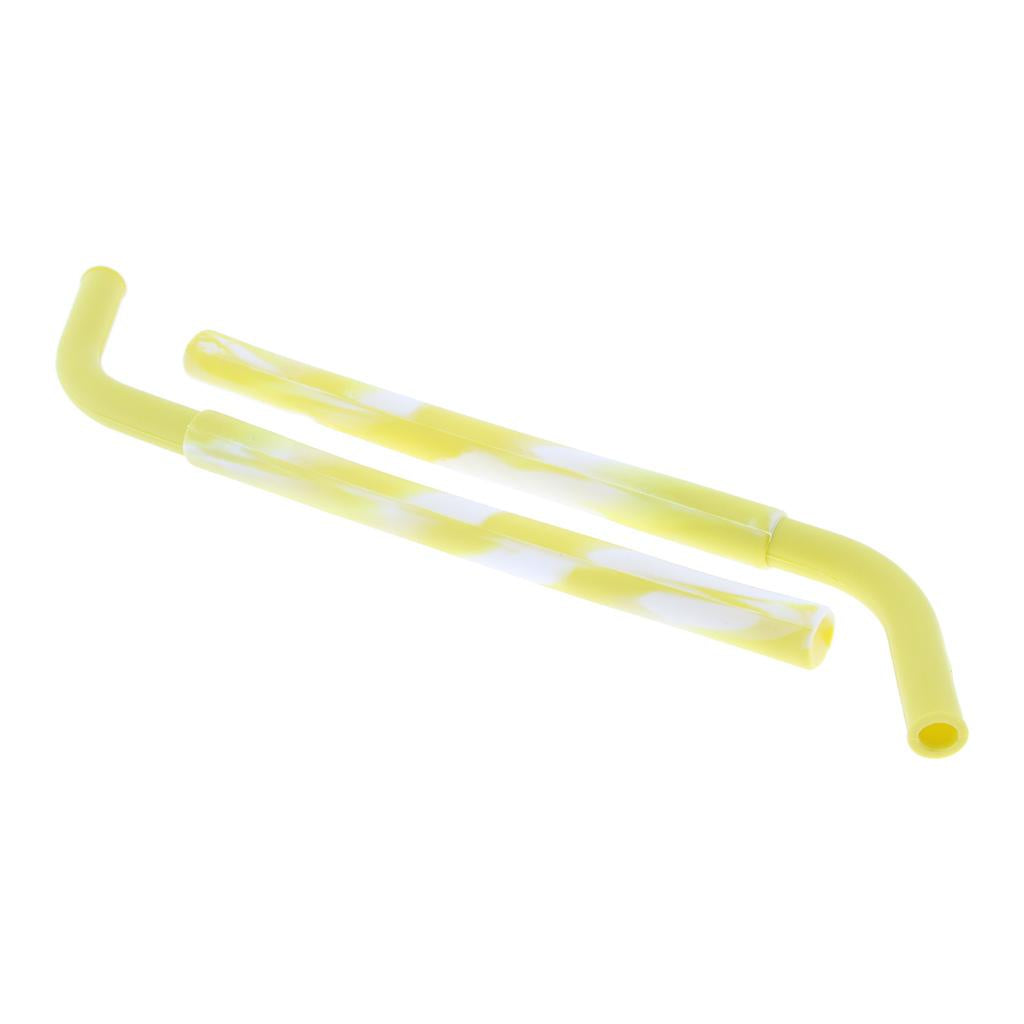 2 Pieces Silicone Folding Drinking Straws Outdoor Drinkware Deep Yellow
