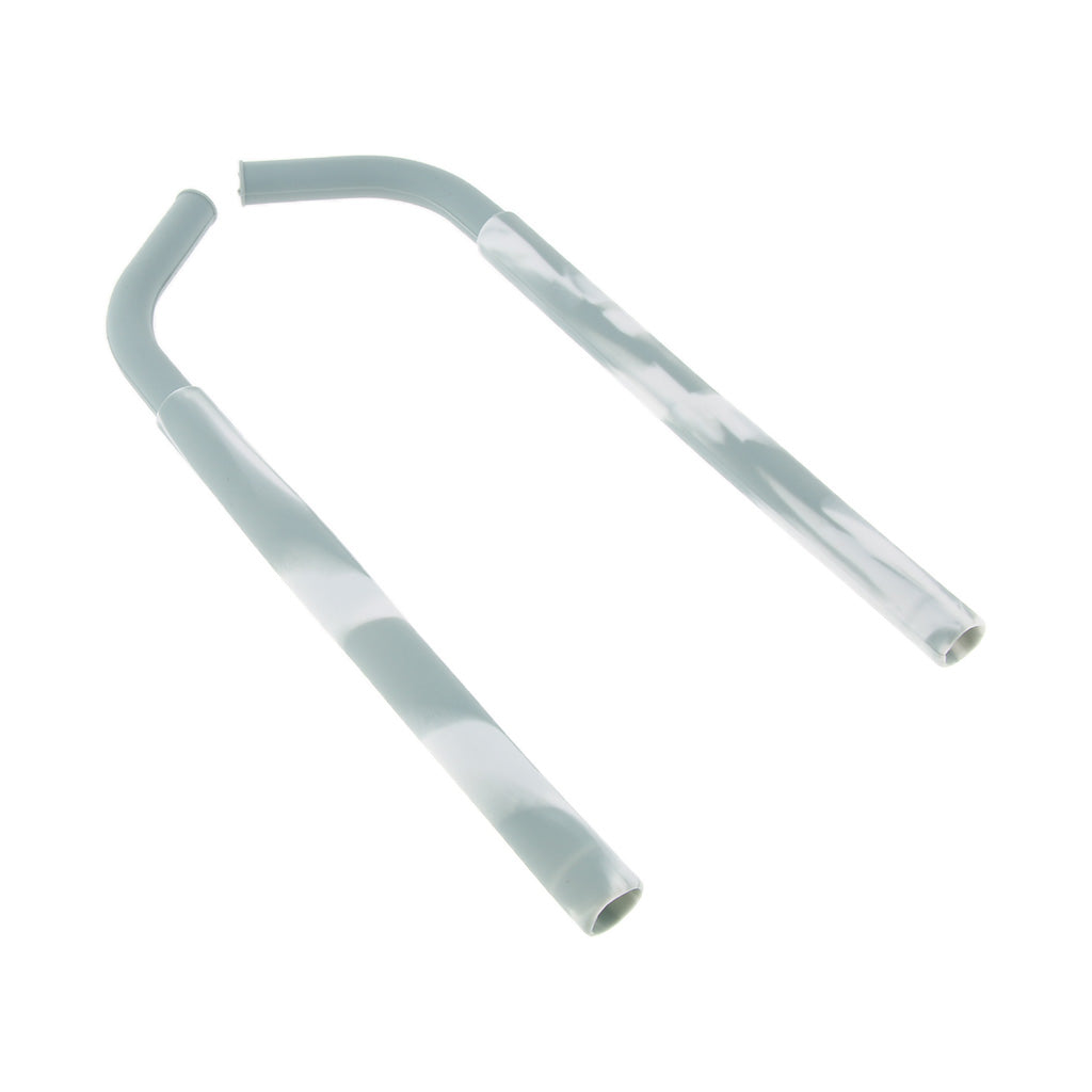 2 Pieces Silicone Folding Drinking Straws Outdoor Drinkware Light Gray