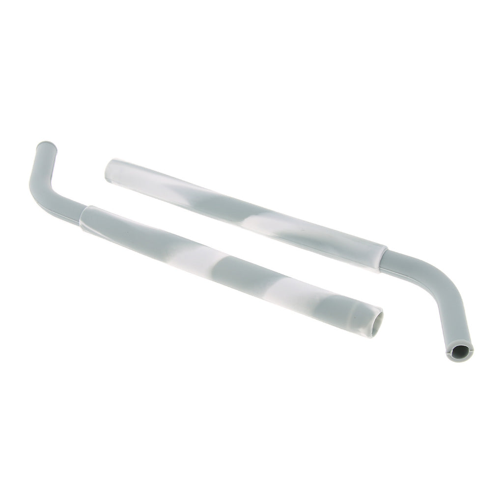 2 Pieces Silicone Folding Drinking Straws Outdoor Drinkware Light Gray