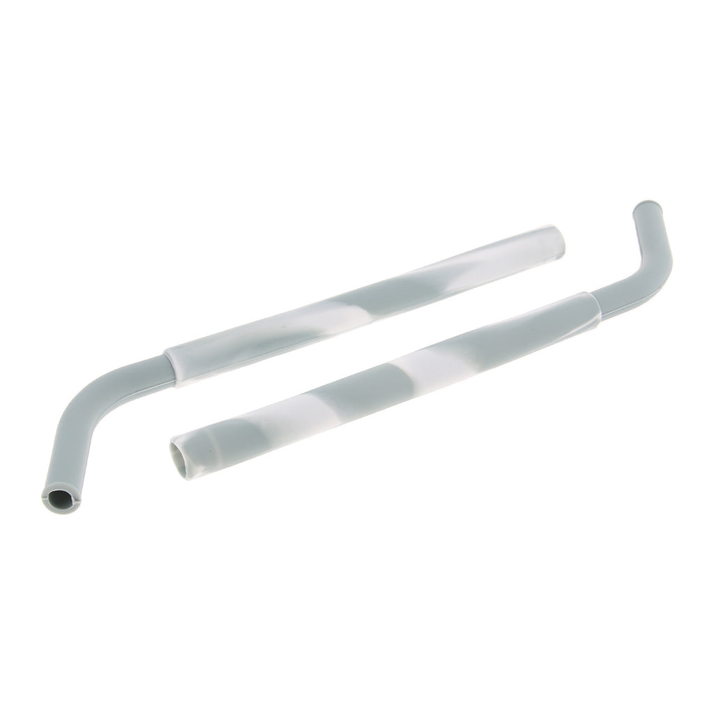 2 Pieces Silicone Folding Drinking Straws Outdoor Drinkware Light Gray