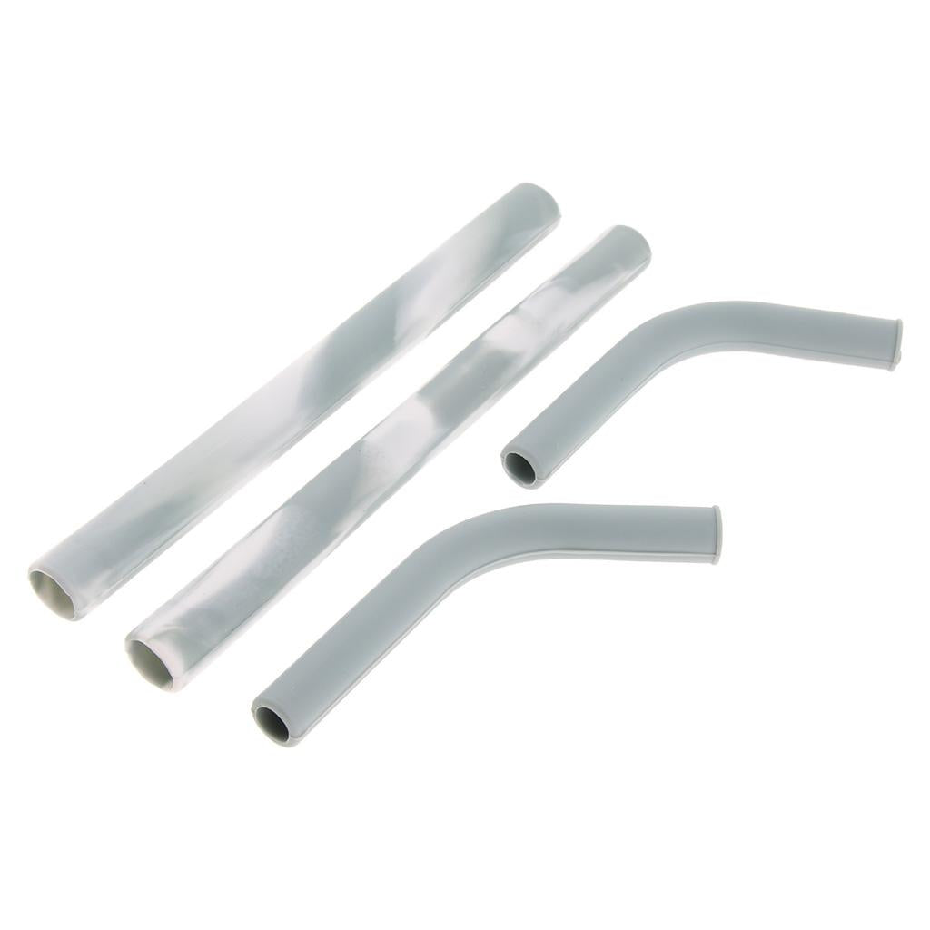 2 Pieces Silicone Folding Drinking Straws Outdoor Drinkware Light Gray
