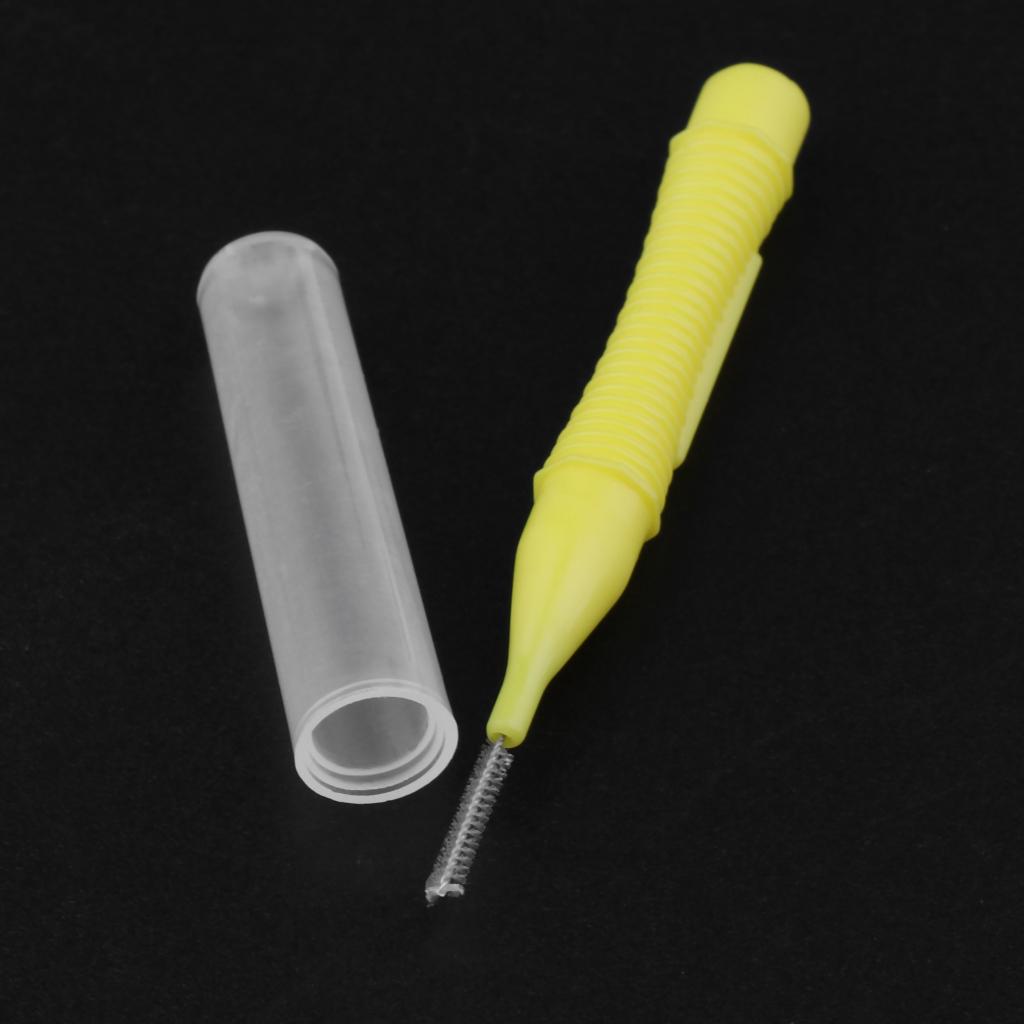 40 Pieces/ Box Dental Interdental Brush Tooth Pick Flosser Toothpick Sticks Yellow 0.4mm
