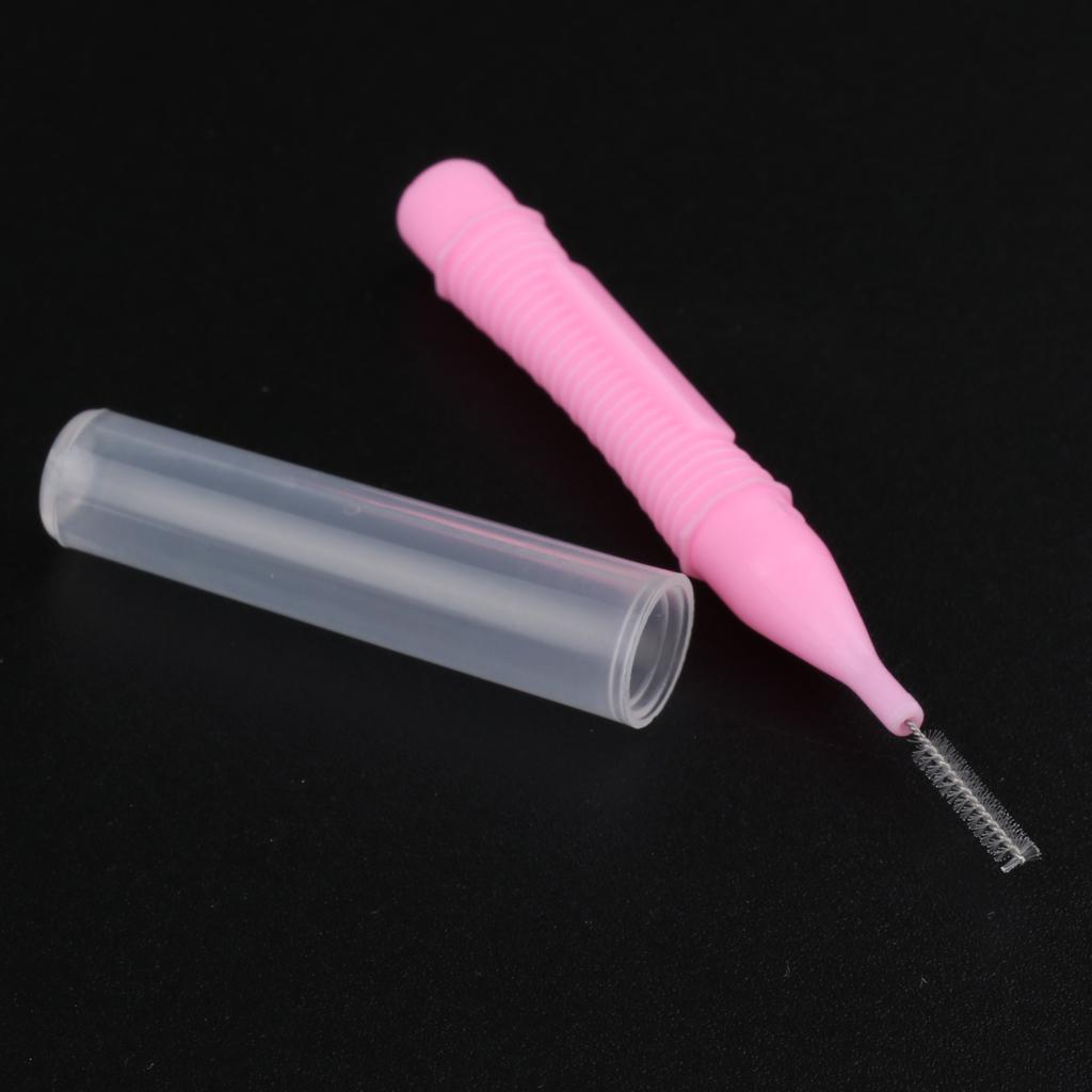 40 Pieces/ Box Dental Interdental Brush Tooth Pick Flosser Toothpick Sticks Pink 0.7mm