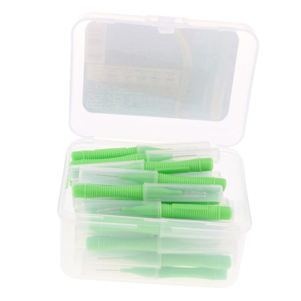 40 Pieces/ Box Dental Interdental Brush Tooth Pick Flosser Toothpick Sticks Green 0.8mm
