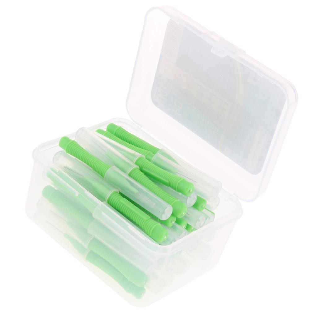 40 Pieces/ Box Dental Interdental Brush Tooth Pick Flosser Toothpick Sticks Green 0.8mm