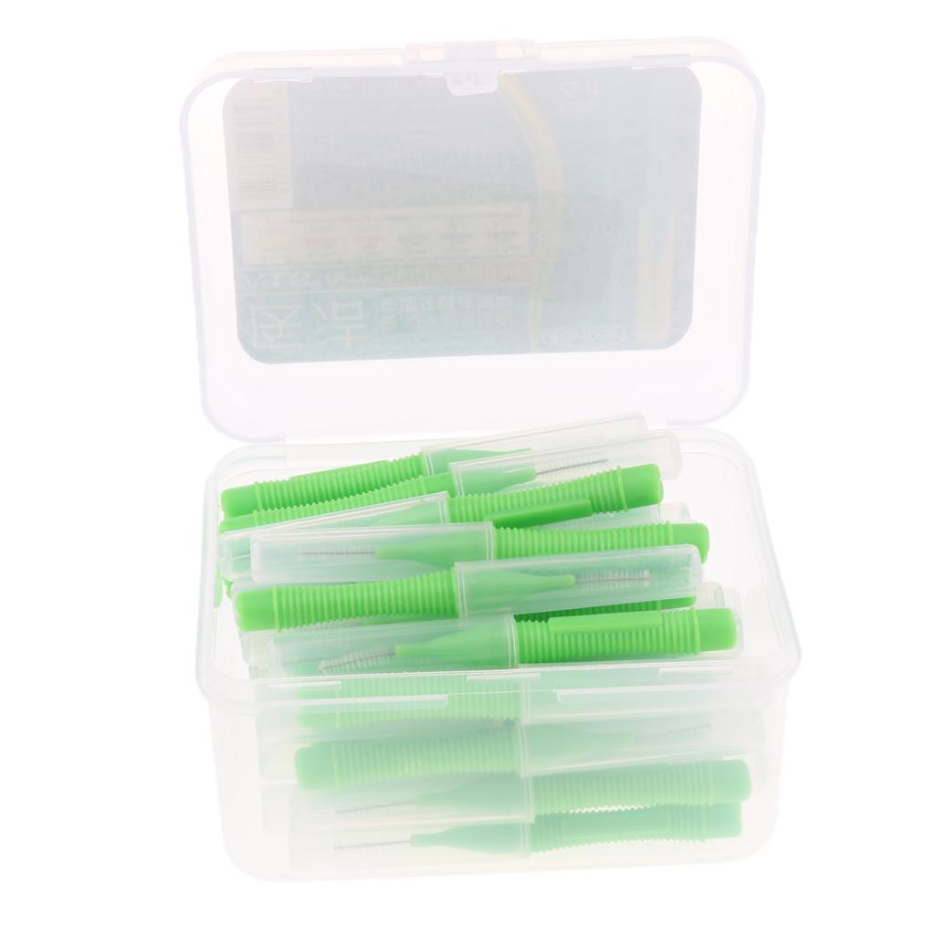 40 Pieces/ Box Dental Interdental Brush Tooth Pick Flosser Toothpick Sticks Green 0.8mm