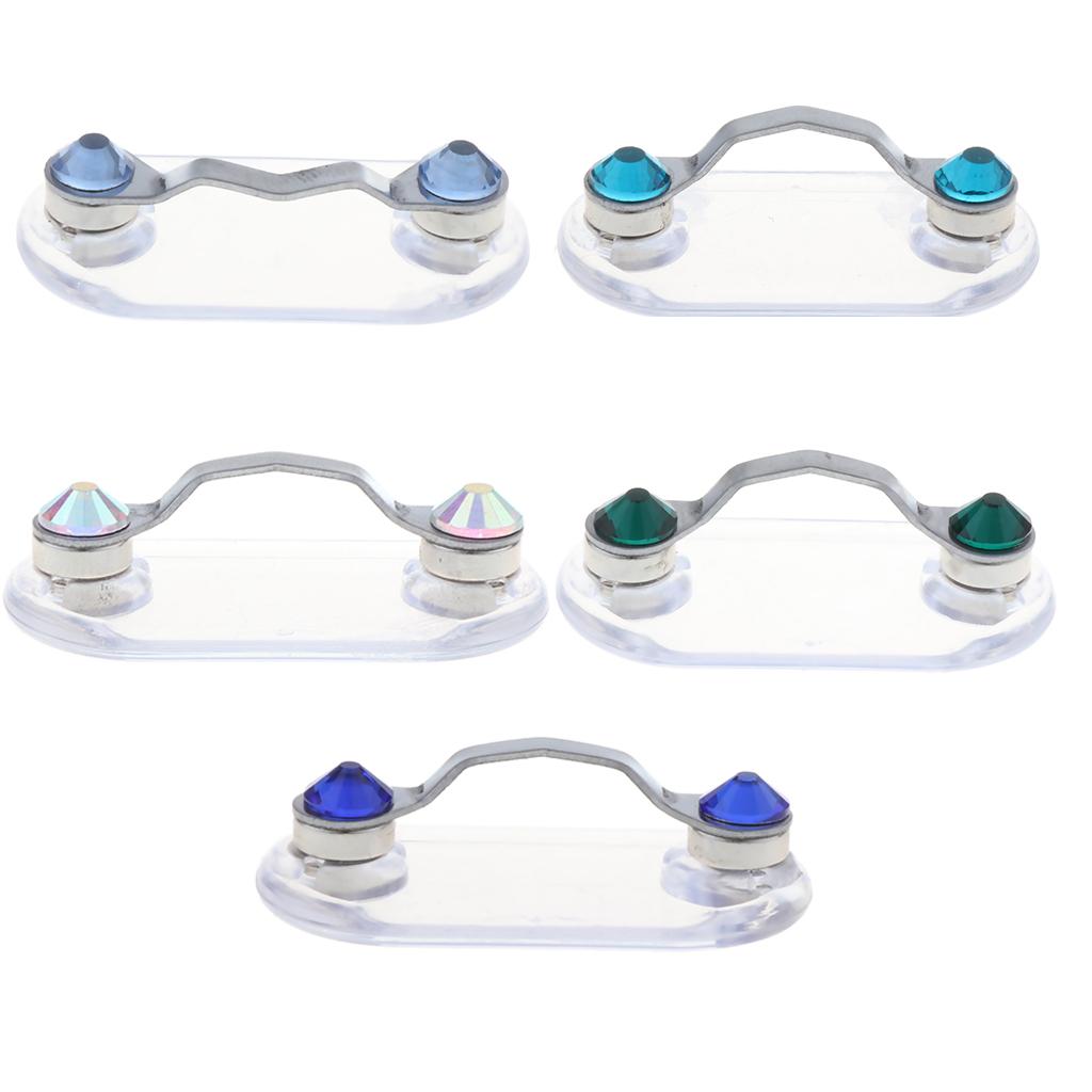 Stainless Steel Eyeglass Holder ID Badge Hanging Clip Holder Green 01