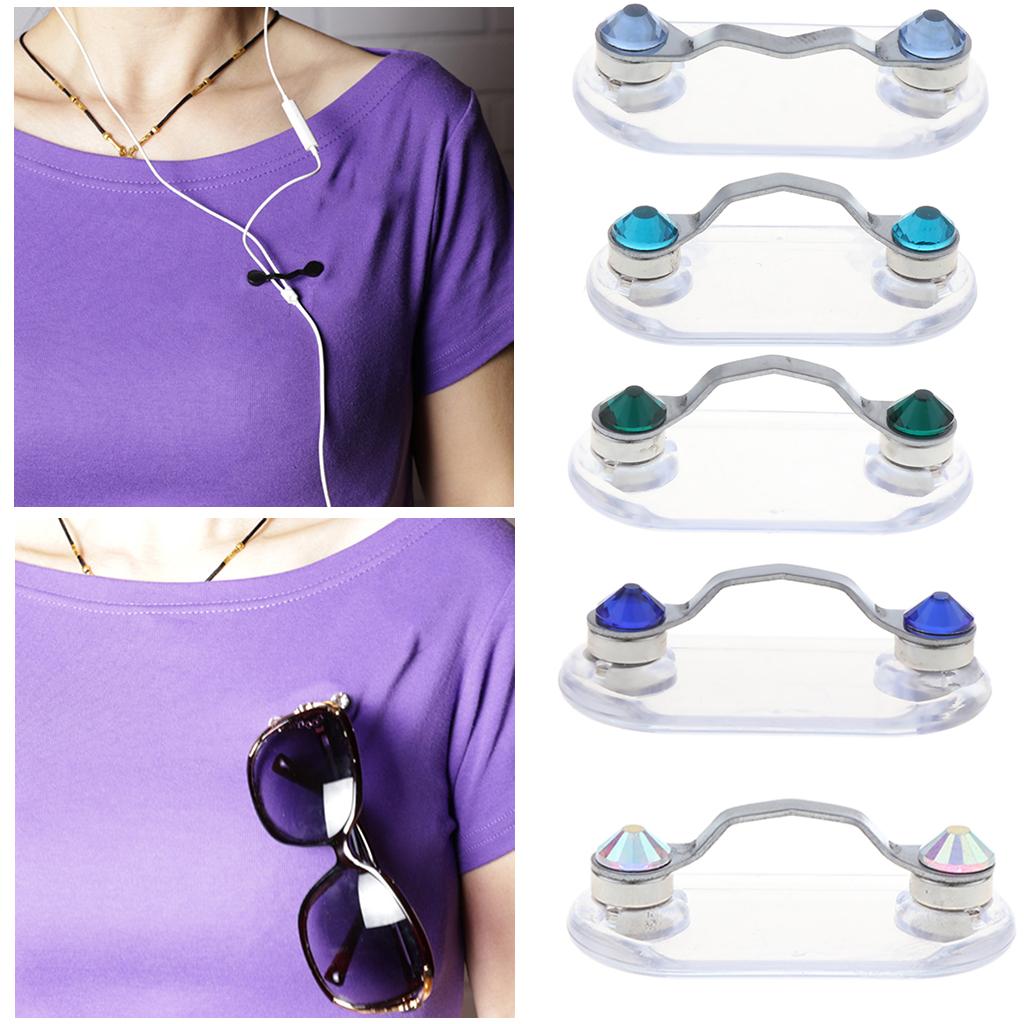 Stainless Steel Eyeglass Holder ID Badge Hanging Clip Holder Green 01