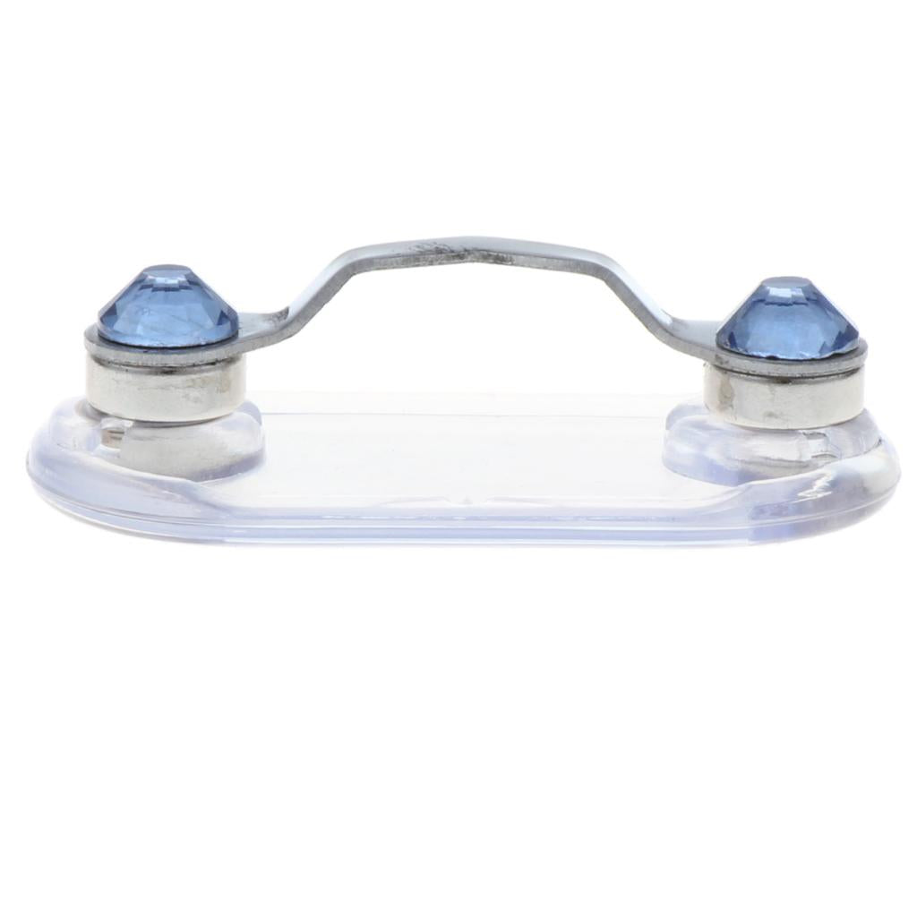 Stainless Steel Eyeglass Holder ID Badge Hanging Clip Holder Light Blue