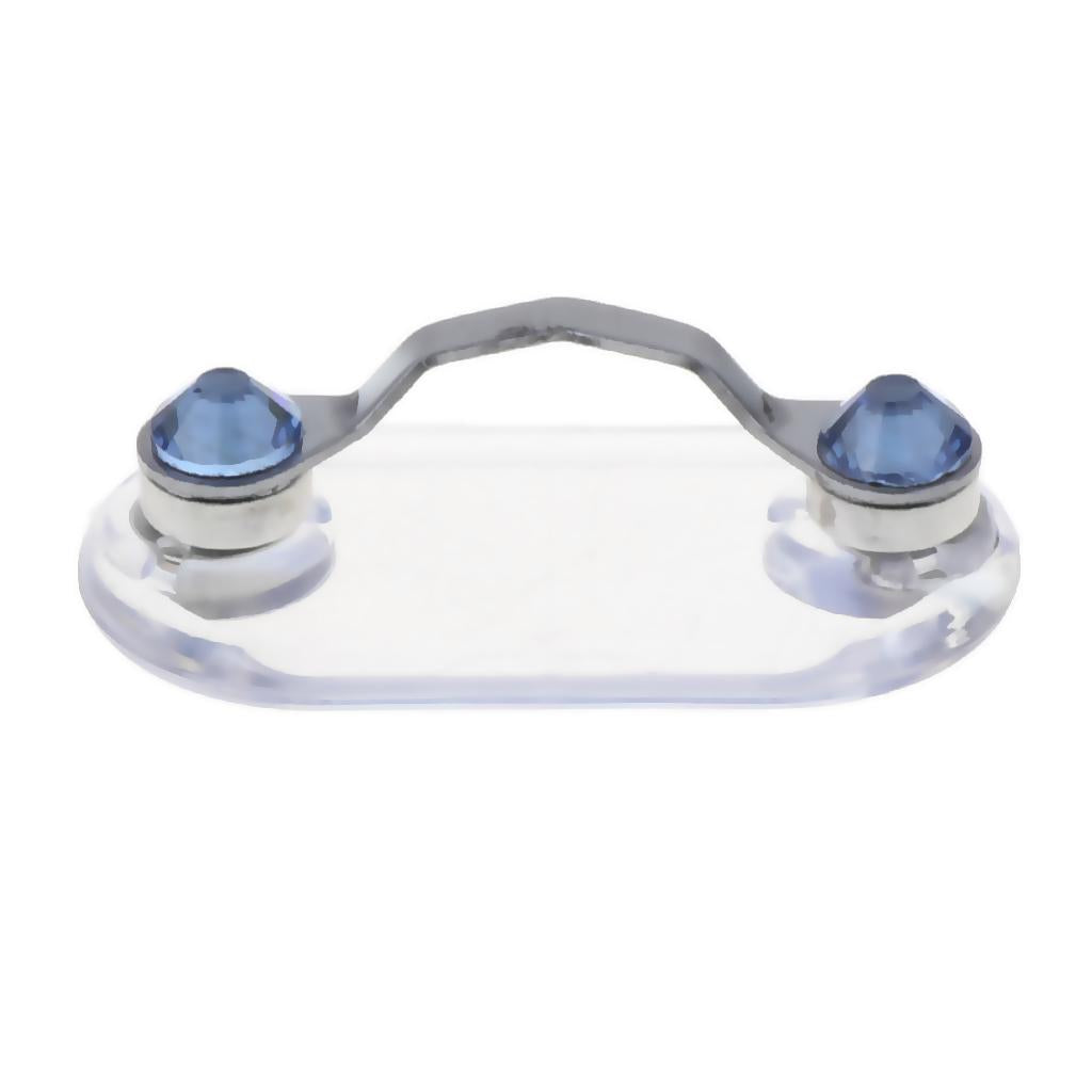Stainless Steel Eyeglass Holder ID Badge Hanging Clip Holder Light Blue