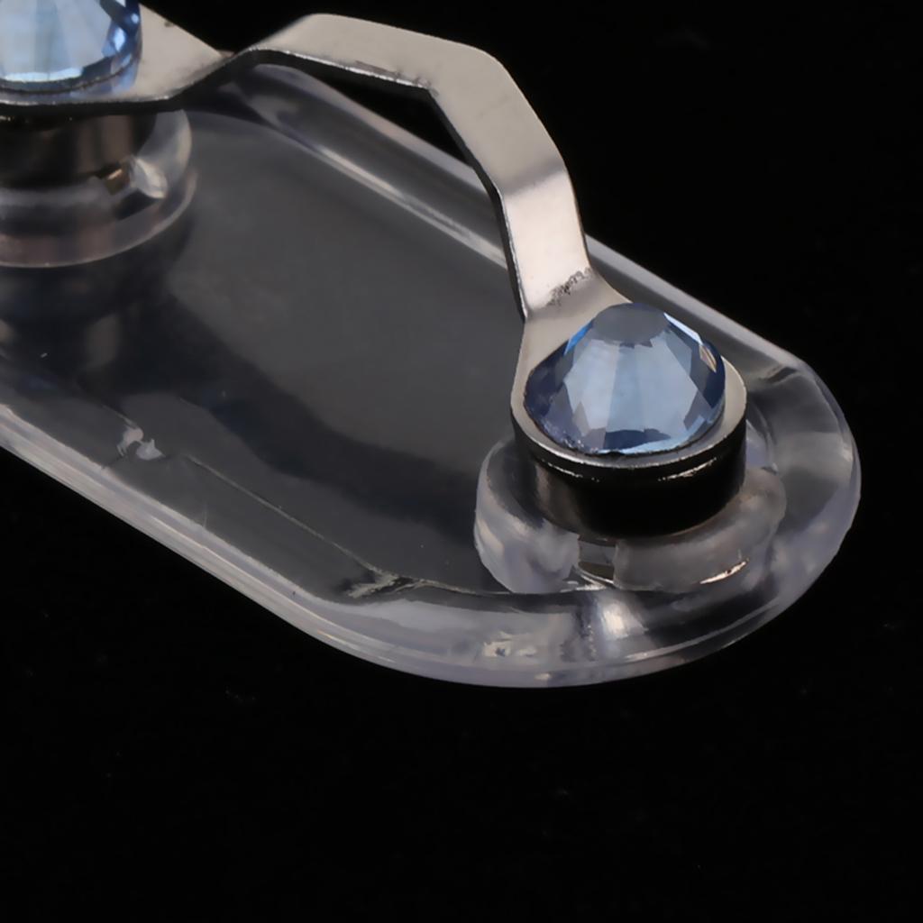 Stainless Steel Eyeglass Holder ID Badge Hanging Clip Holder Light Blue