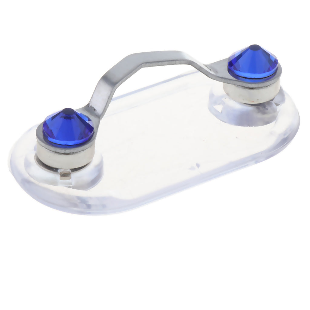 Stainless Steel Eyeglass Holder ID Badge Hanging Clip Holder Dark Blue