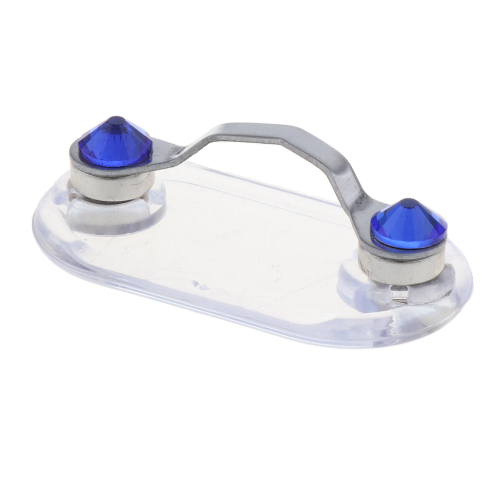 Stainless Steel Eyeglass Holder ID Badge Hanging Clip Holder Dark Blue