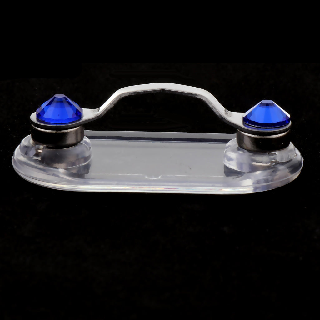 Stainless Steel Eyeglass Holder ID Badge Hanging Clip Holder Dark Blue
