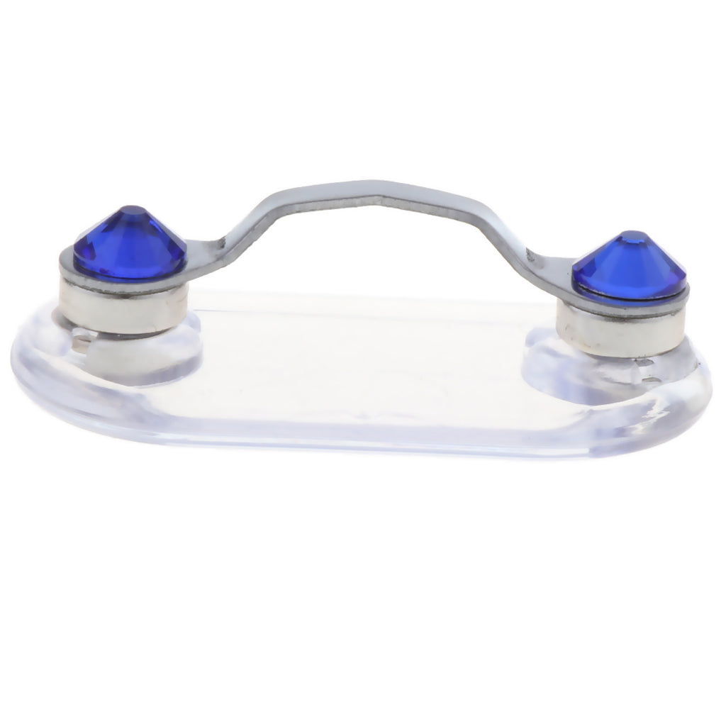 Stainless Steel Eyeglass Holder ID Badge Hanging Clip Holder Dark Blue