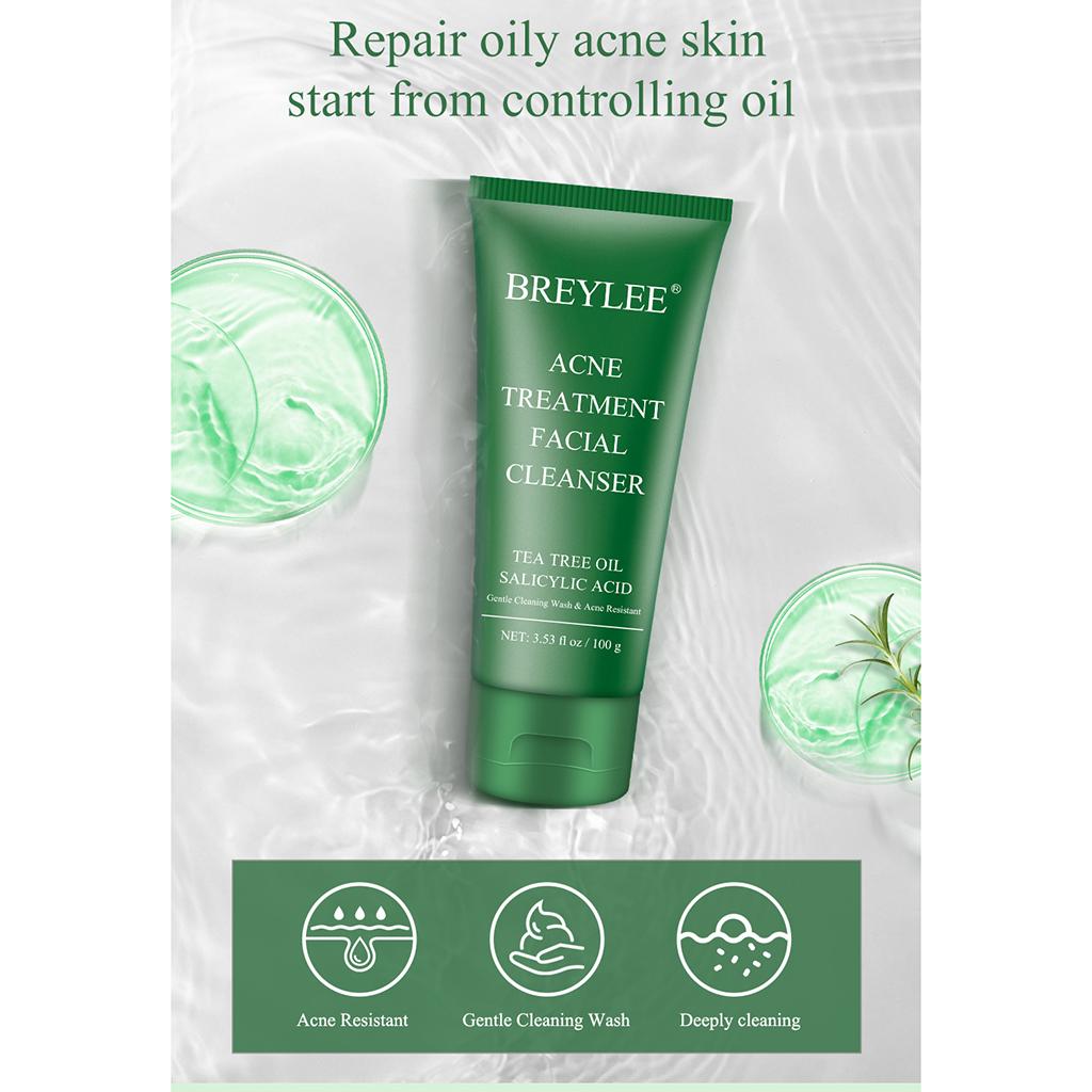 Deep Clean Tea Tree Face Wash Skin Facial Cleanser Cream 100g Fights Acne