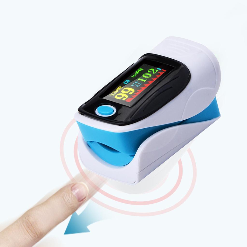Finger Fingertip Pulse Oximeter Blood Oxygen Pulse Rate Monitor Blue