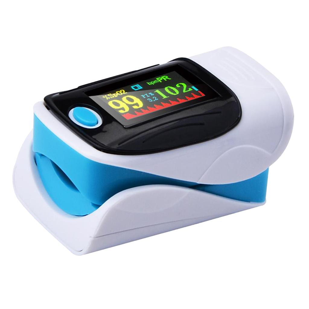 Finger Fingertip Pulse Oximeter Blood Oxygen Pulse Rate Monitor Blue