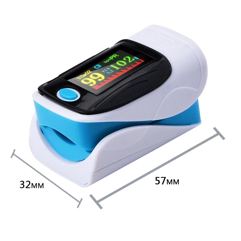 Finger Fingertip Pulse Oximeter Blood Oxygen Pulse Rate Monitor Blue