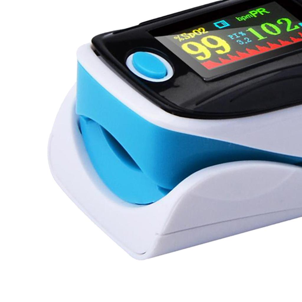 Finger Fingertip Pulse Oximeter Blood Oxygen Pulse Rate Monitor Blue