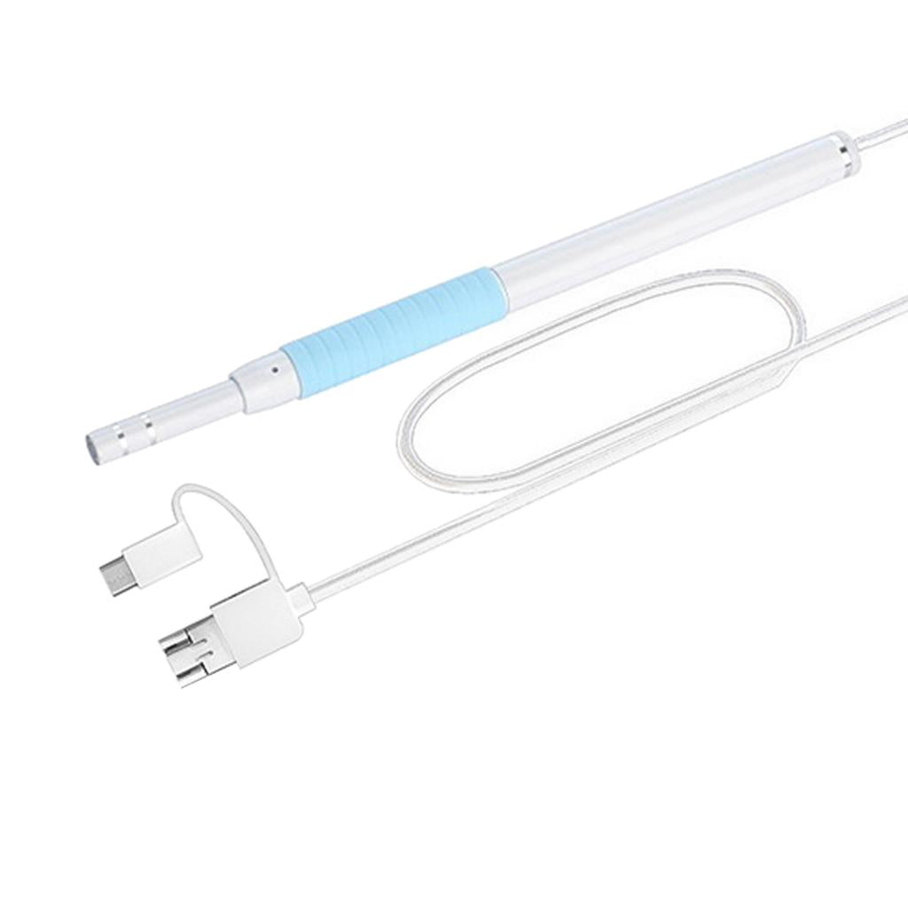 3 in 1 USB Ear Cleaning Endoscope Visual Earpick Earwax Removal Kit Blue