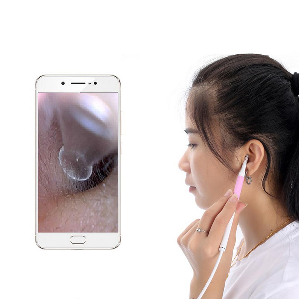 3 in 1 USB Ear Cleaning Endoscope Visual Earpick Earwax Removal Kit Pink