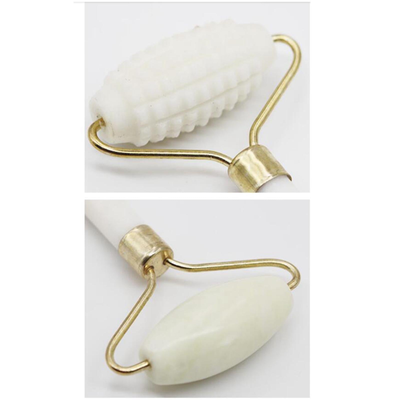 Double Heads Jade Face Roller Gua Sha Tool Set for Skin Lift Green