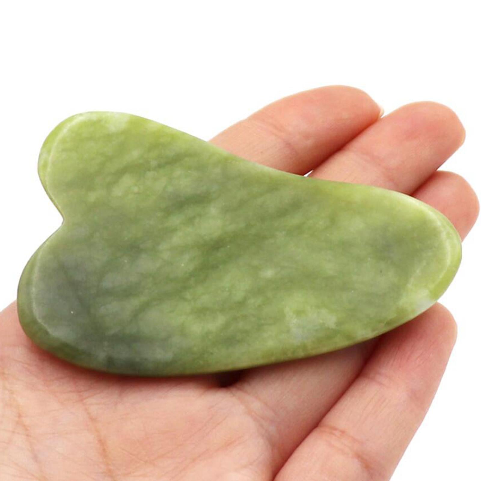 Double Heads Jade Face Roller Gua Sha Tool Set for Skin Lift Green