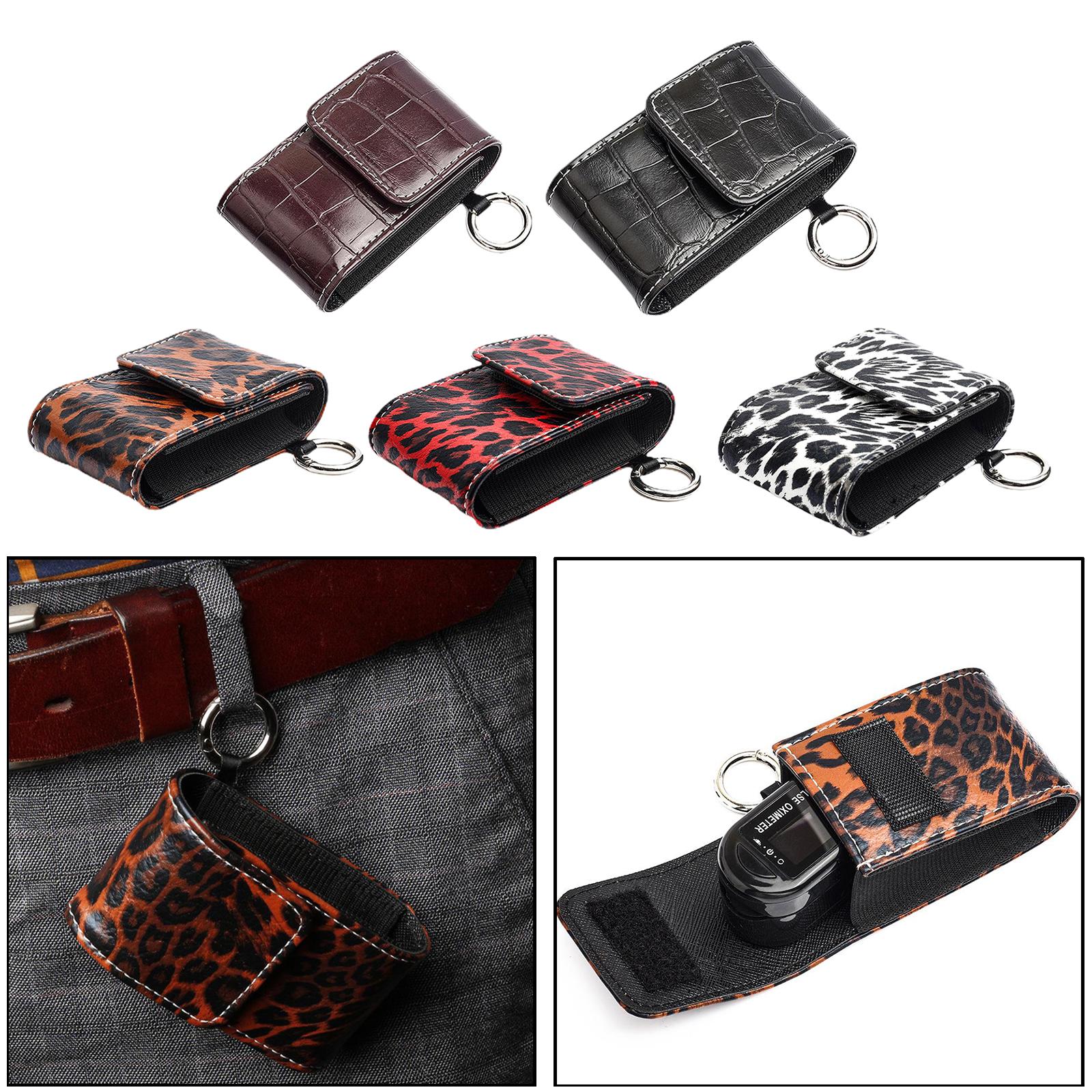 Anti-Shock Fingertip Oximeter Storage Bag Protective Case Pouch Brown
