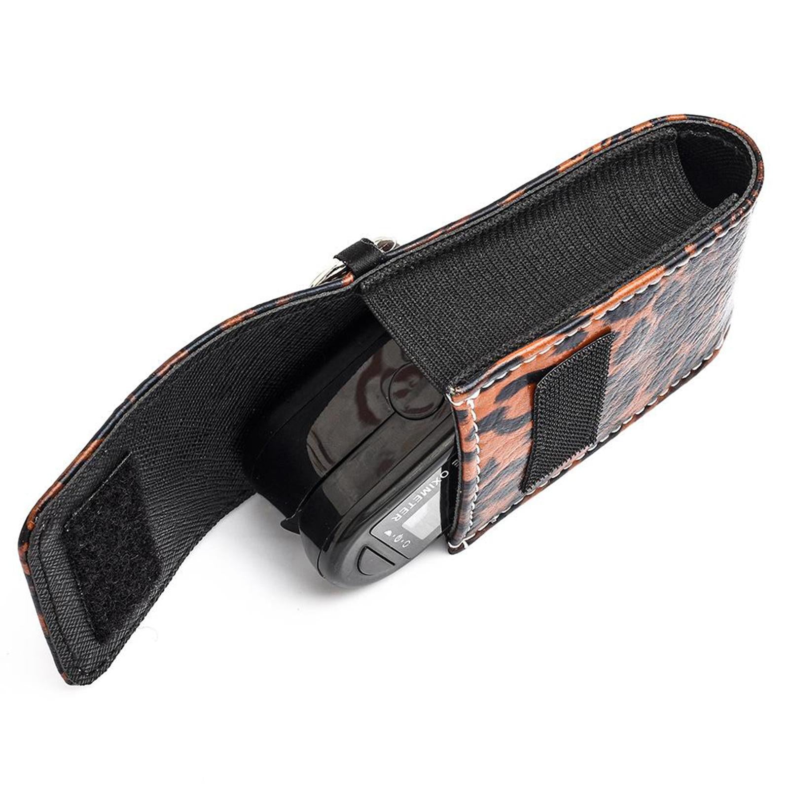 Anti-Shock Fingertip Oximeter Storage Bag Protective Case Pouch Black+Brown