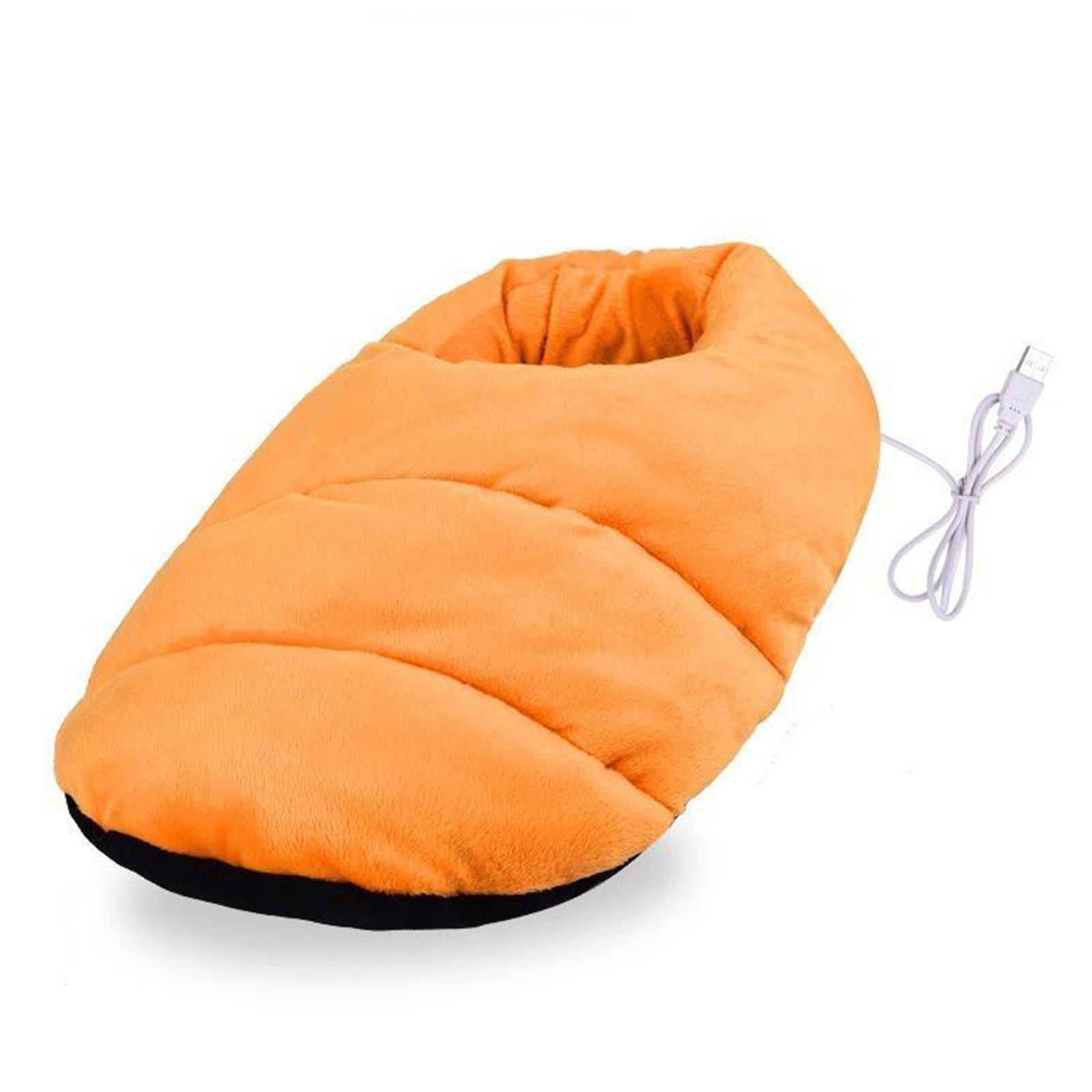 USB Heated Foot Warmer Winter Warm Electric Slipper Feet Warmer Orange