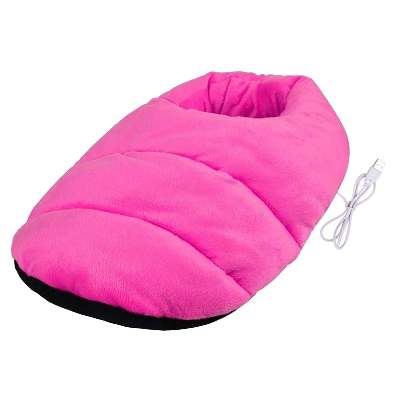 USB Heated Foot Warmer Winter Warm Electric Slipper Feet Warmer Rose Red
