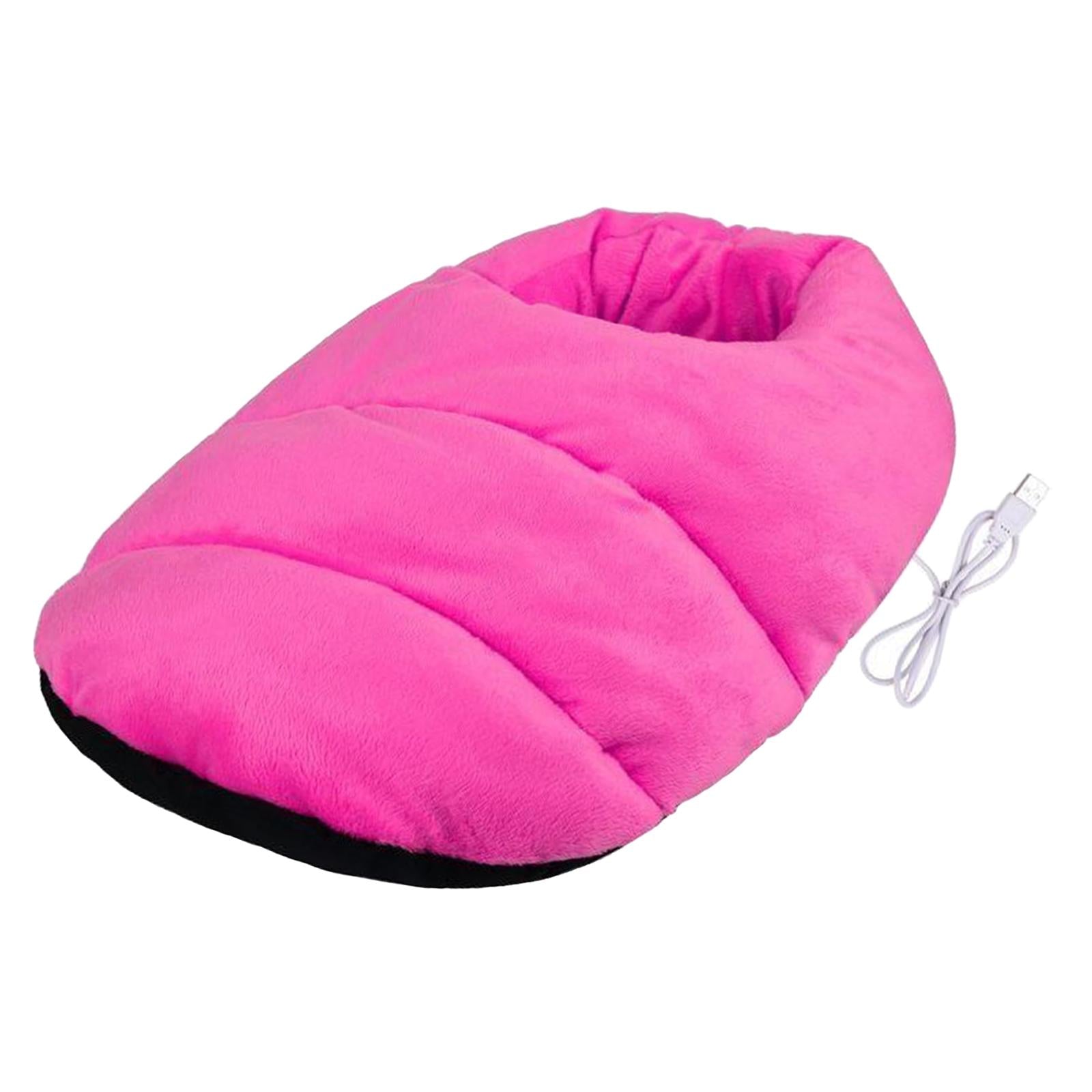 USB Heated Foot Warmer Winter Warm Electric Slipper Feet Warmer Rose Red