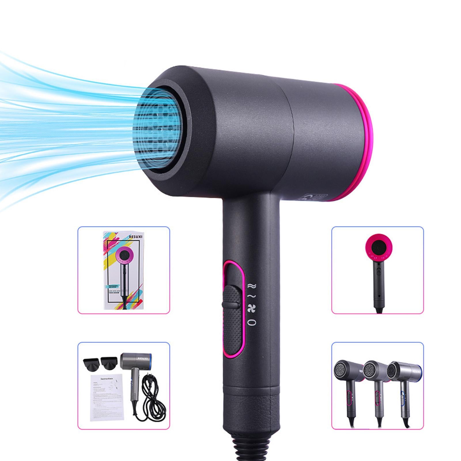2000W Professional Hair Dryer Set Nozzle Powerful Blower Salon Heat