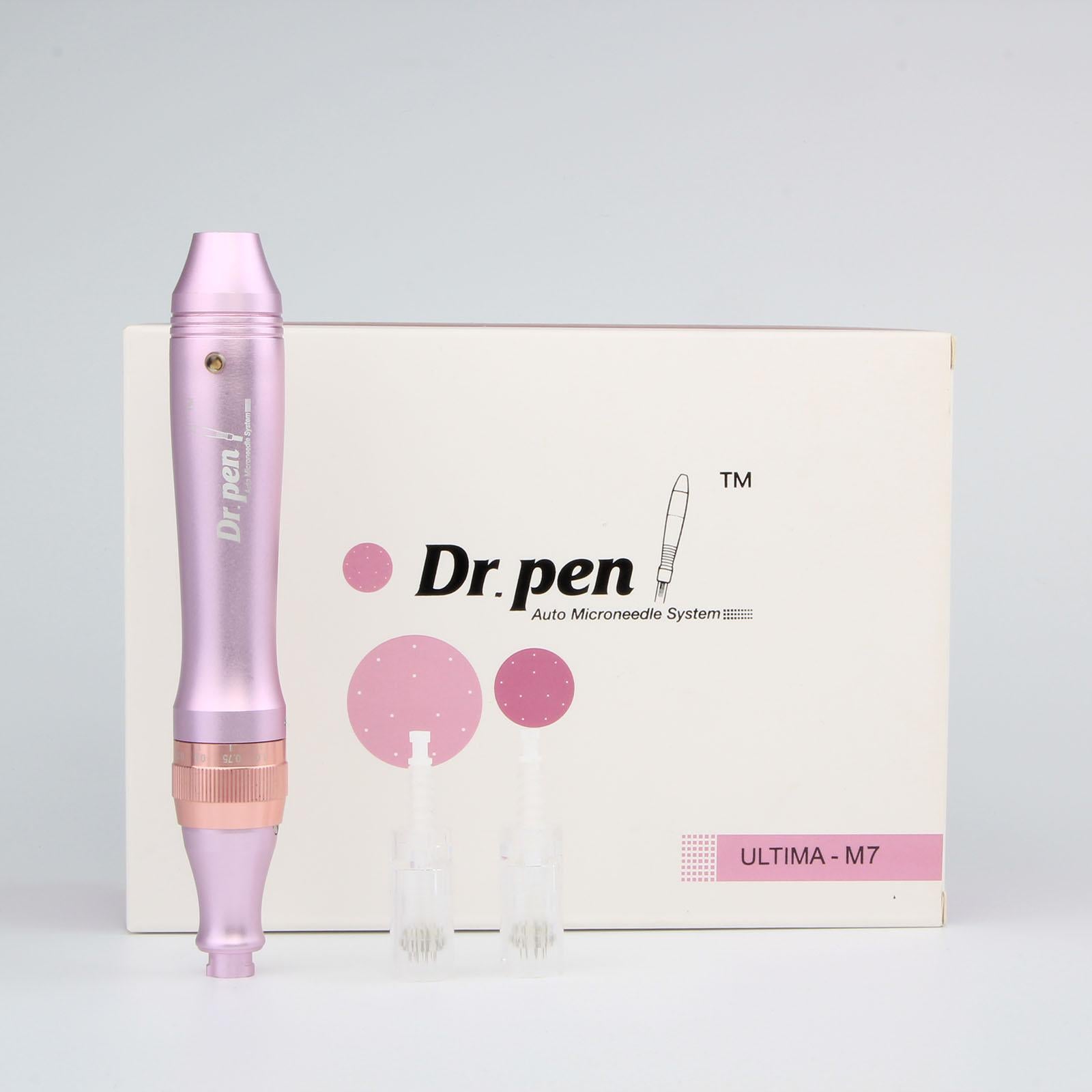 M7 Electric Pen Kit Microneedle Needle w/ 2x 12 Pin Cartridge Makeup