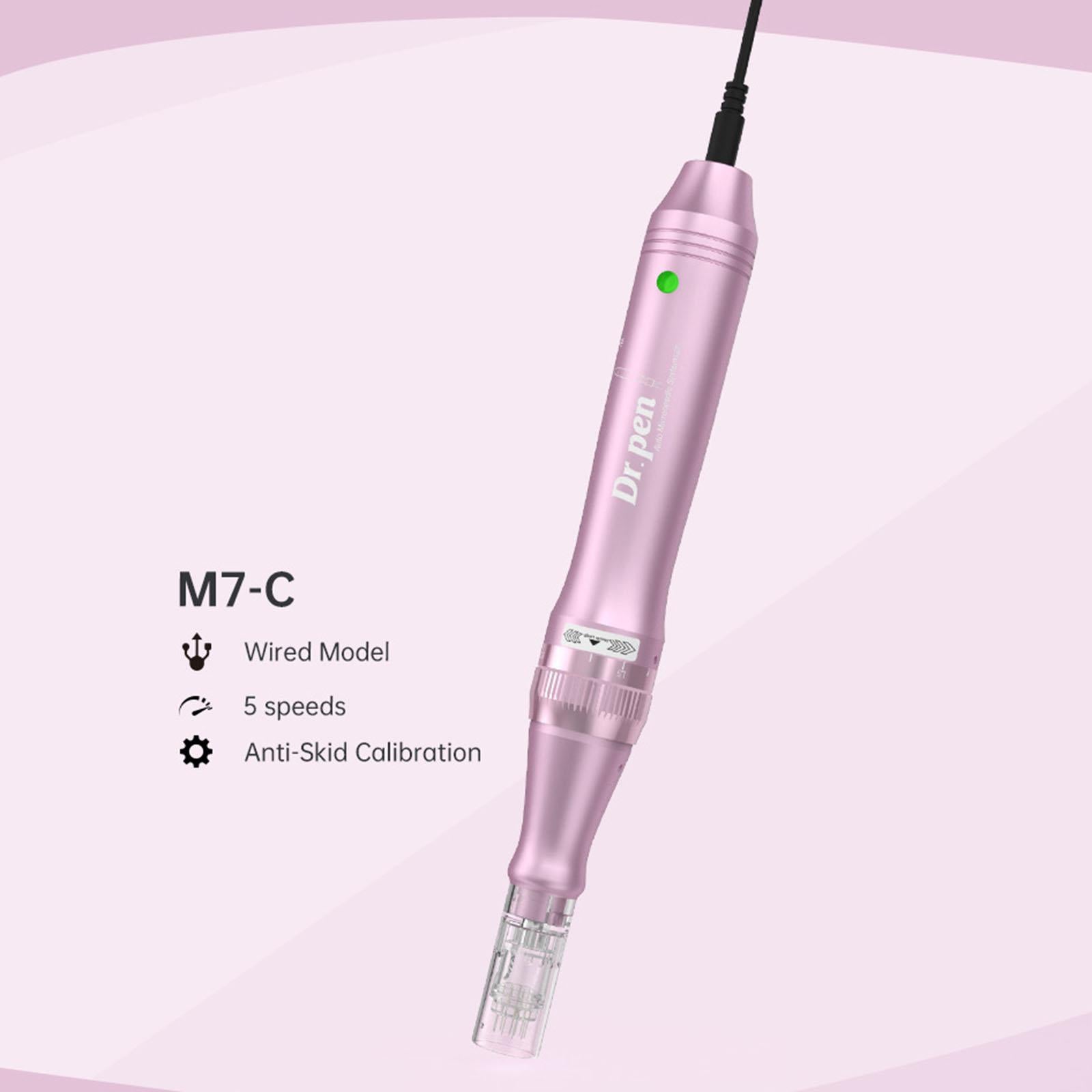 M7 Electric Pen Kit Microneedle Needle w/ 2x 12 Pin Cartridge Makeup