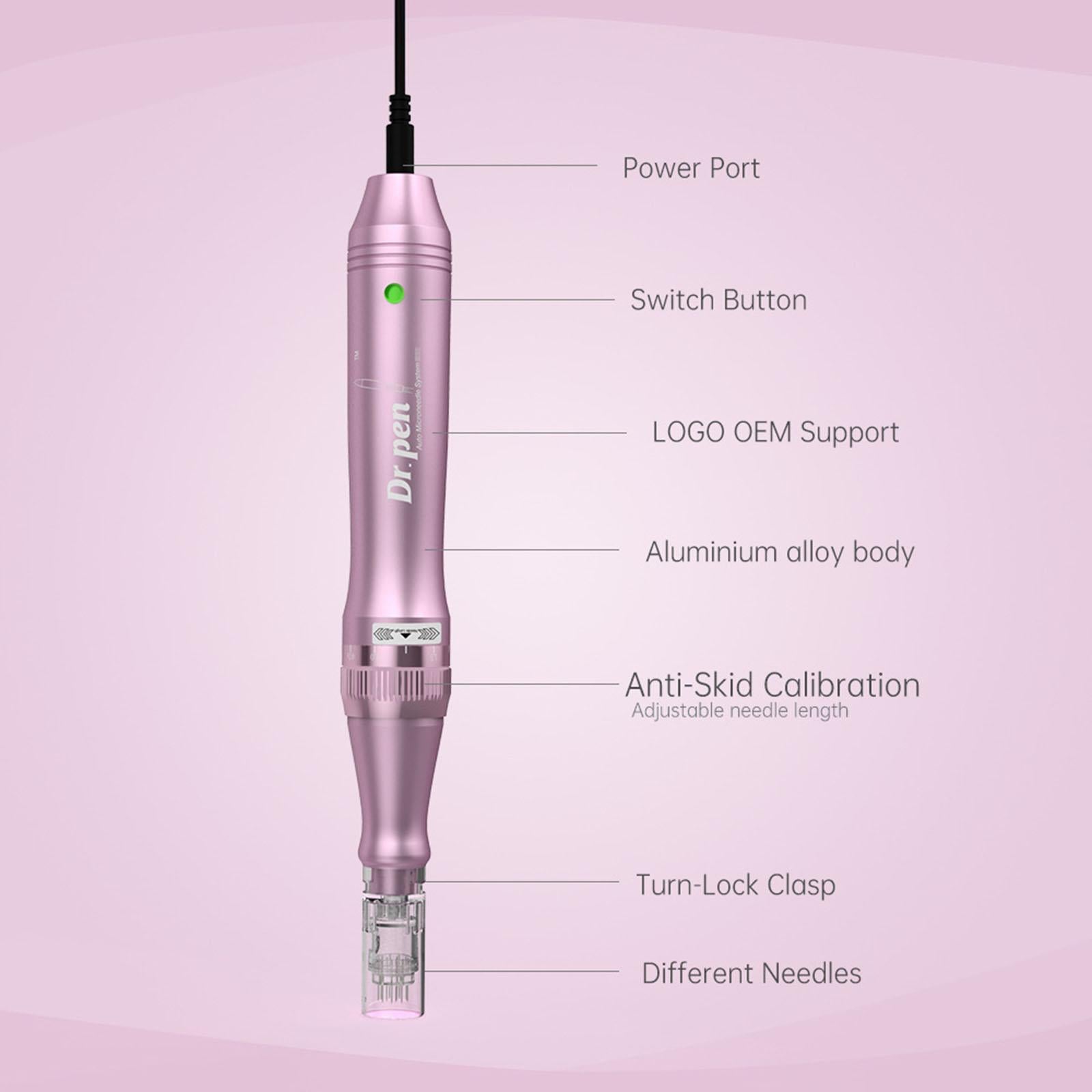 M7 Electric Pen Kit Microneedle Needle w/ 2x 12 Pin Cartridge Makeup