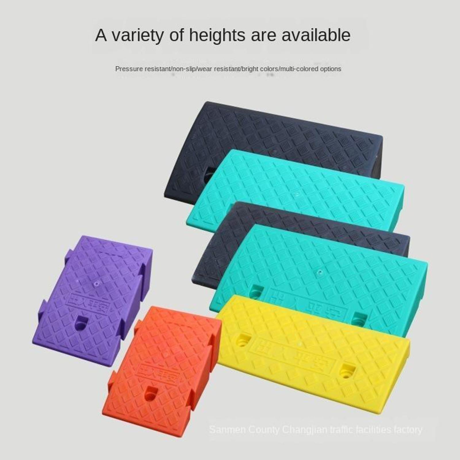 Portable Curb Ramp Wheelchair Threshold Ramp Kerb Ramp Non-slip 7cm Black