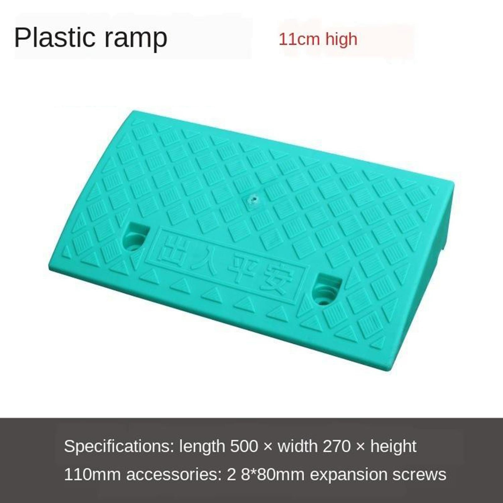Portable Curb Ramp Wheelchair Threshold Ramp Kerb Ramp Non-slip 11cm Green