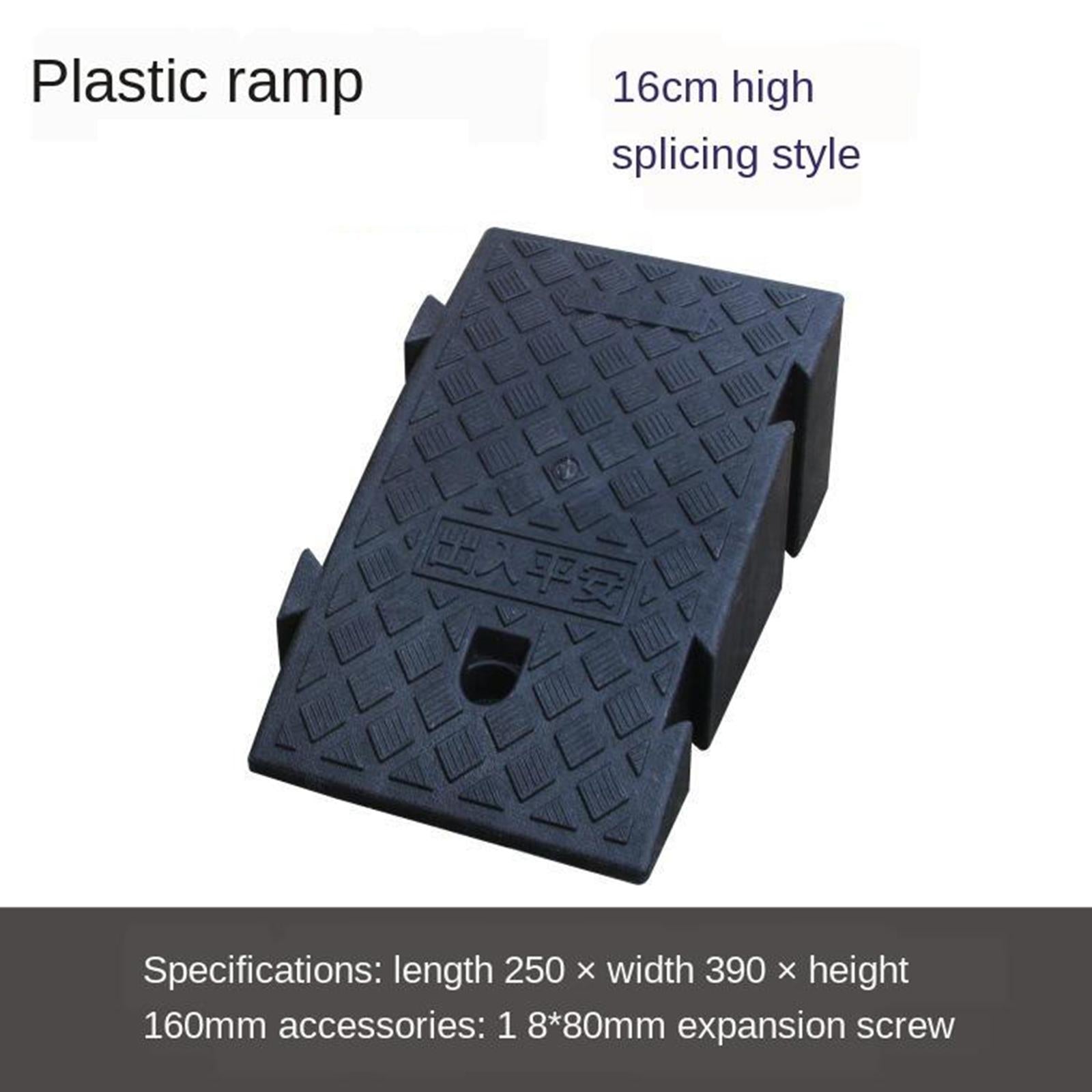 Portable Curb Ramp Wheelchair Threshold Ramp Kerb Ramp Non-slip 16cm Black