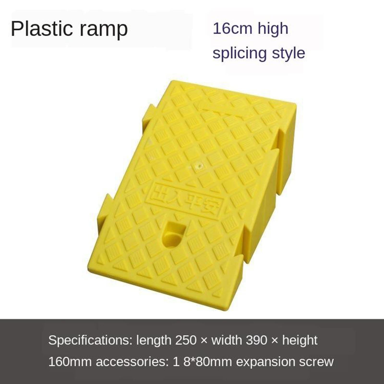 Portable Curb Ramp Wheelchair Threshold Ramp Kerb Ramp Non-slip 16cm Yellow