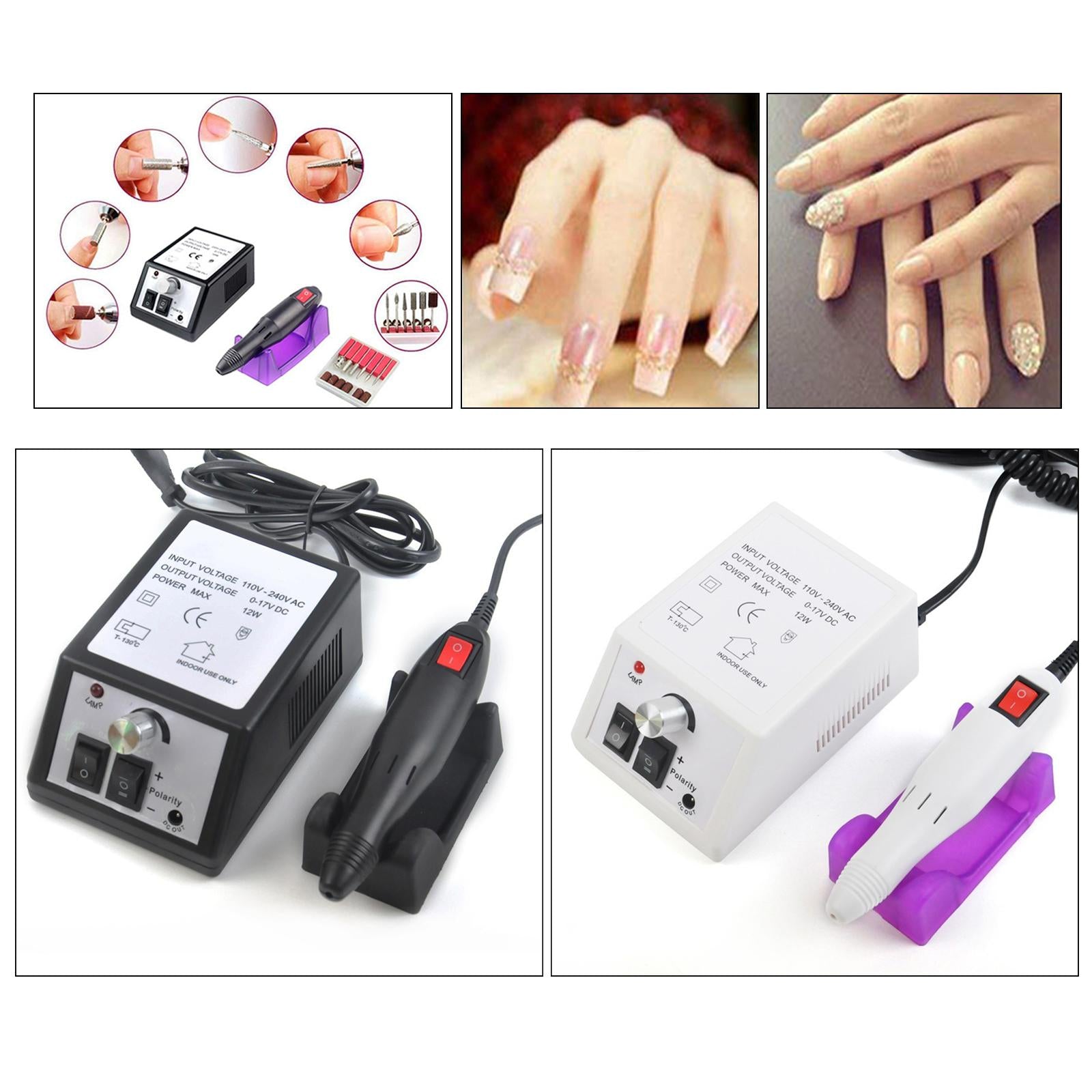 Electric Nail Drill Nail File Tools 20000RPM for Acrylic Nails Remove Black