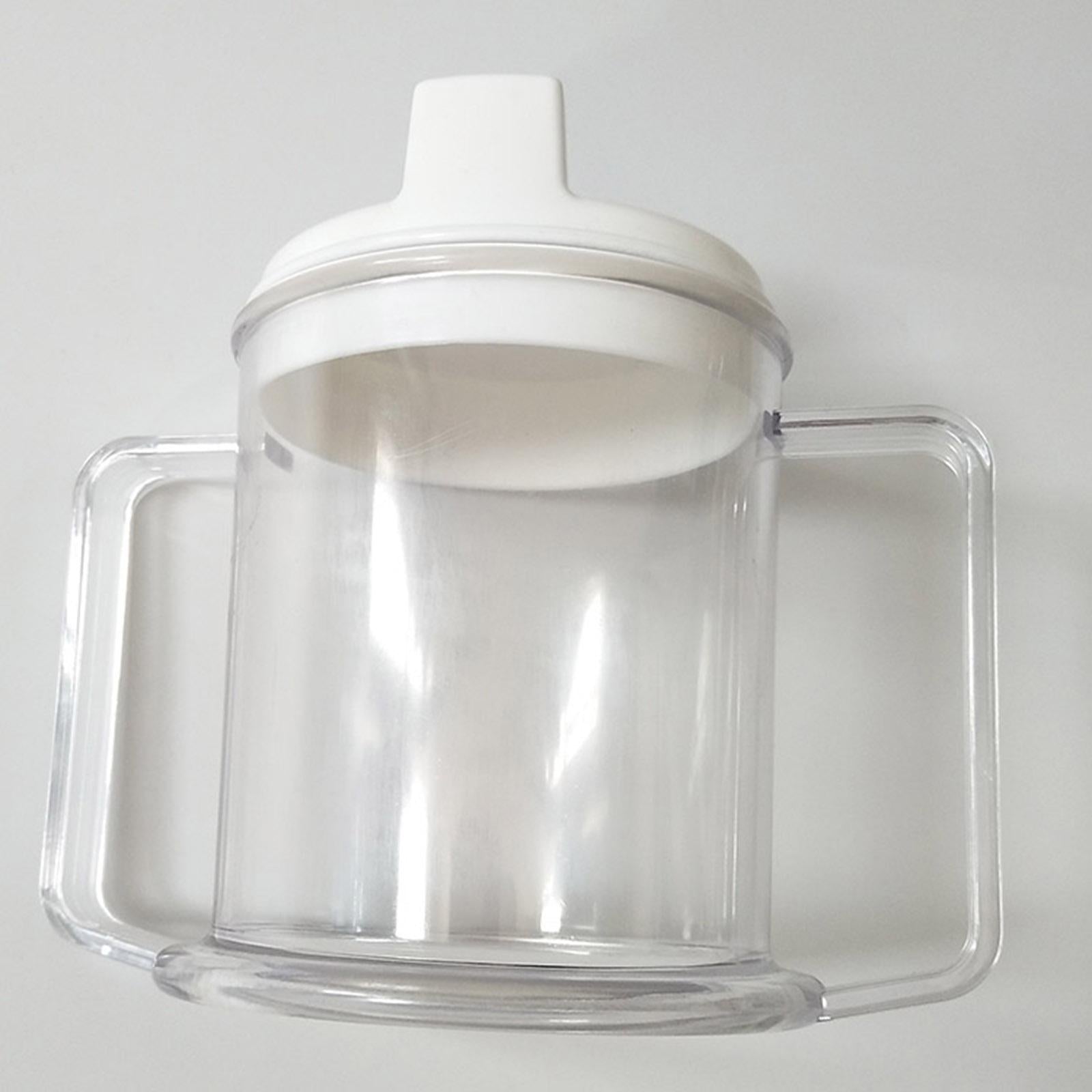 Plastic Mug Dual-Handled Sippy Cup 10oz. Drinking Cup for Patients Elderly
