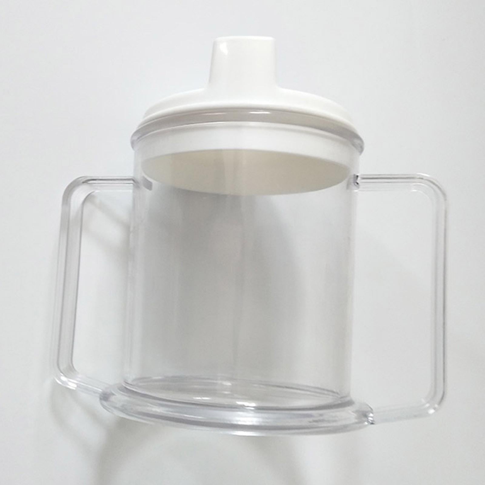 Plastic Mug Dual-Handled Sippy Cup 10oz. Drinking Cup for Patients Elderly