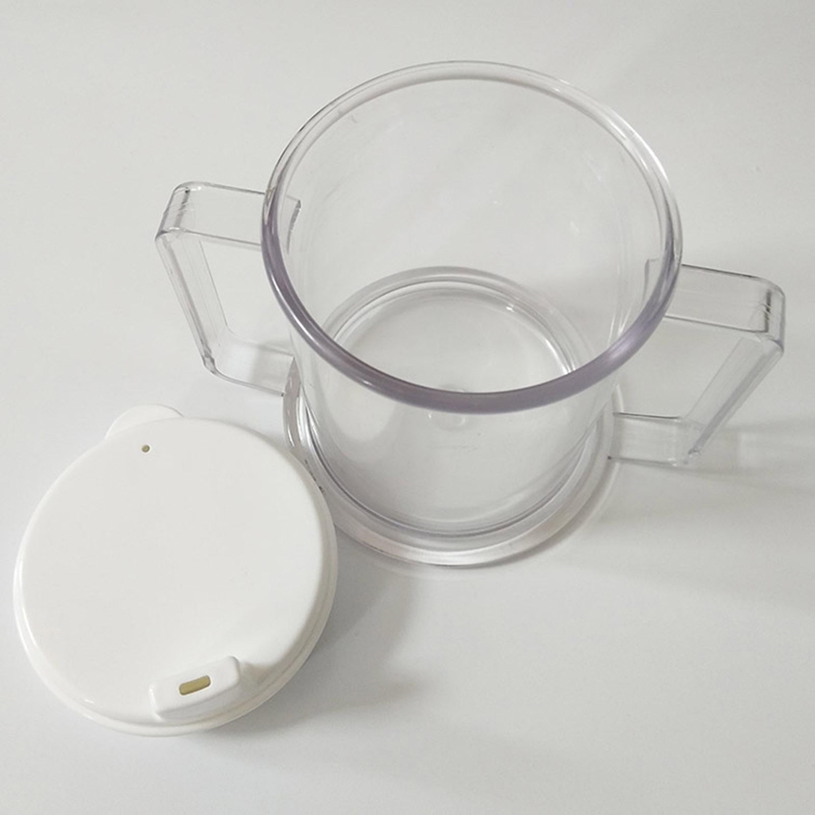 Plastic Mug Dual-Handled Sippy Cup 10oz. Drinking Cup for Patients Elderly